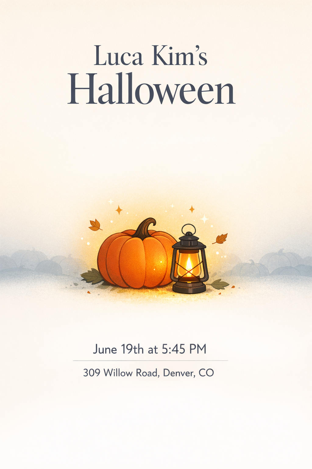 Halloween — Pumpkin Patch Glow (Minimalist Illustrated)