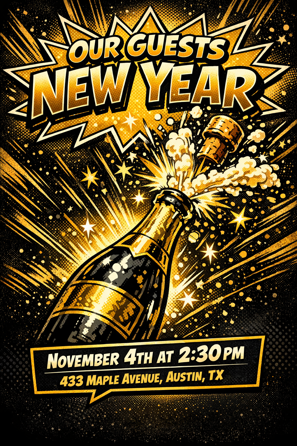 Comic Black & Gold New Year
