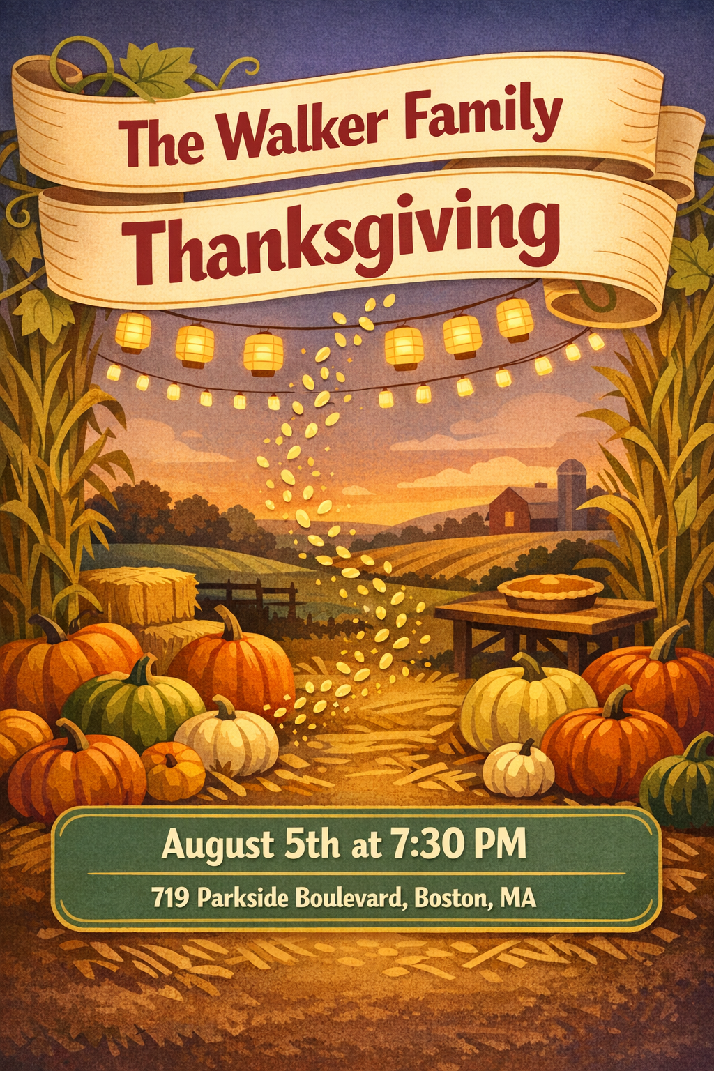 Pumpkin Farm Thanksgiving (Illustrated)