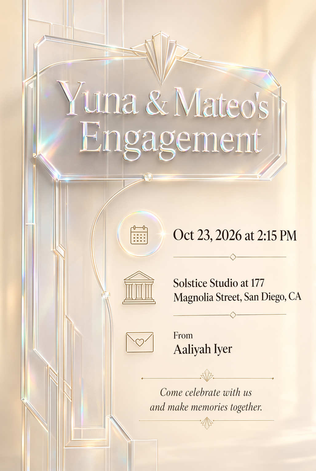 City Hall Chic engagement invitation template
