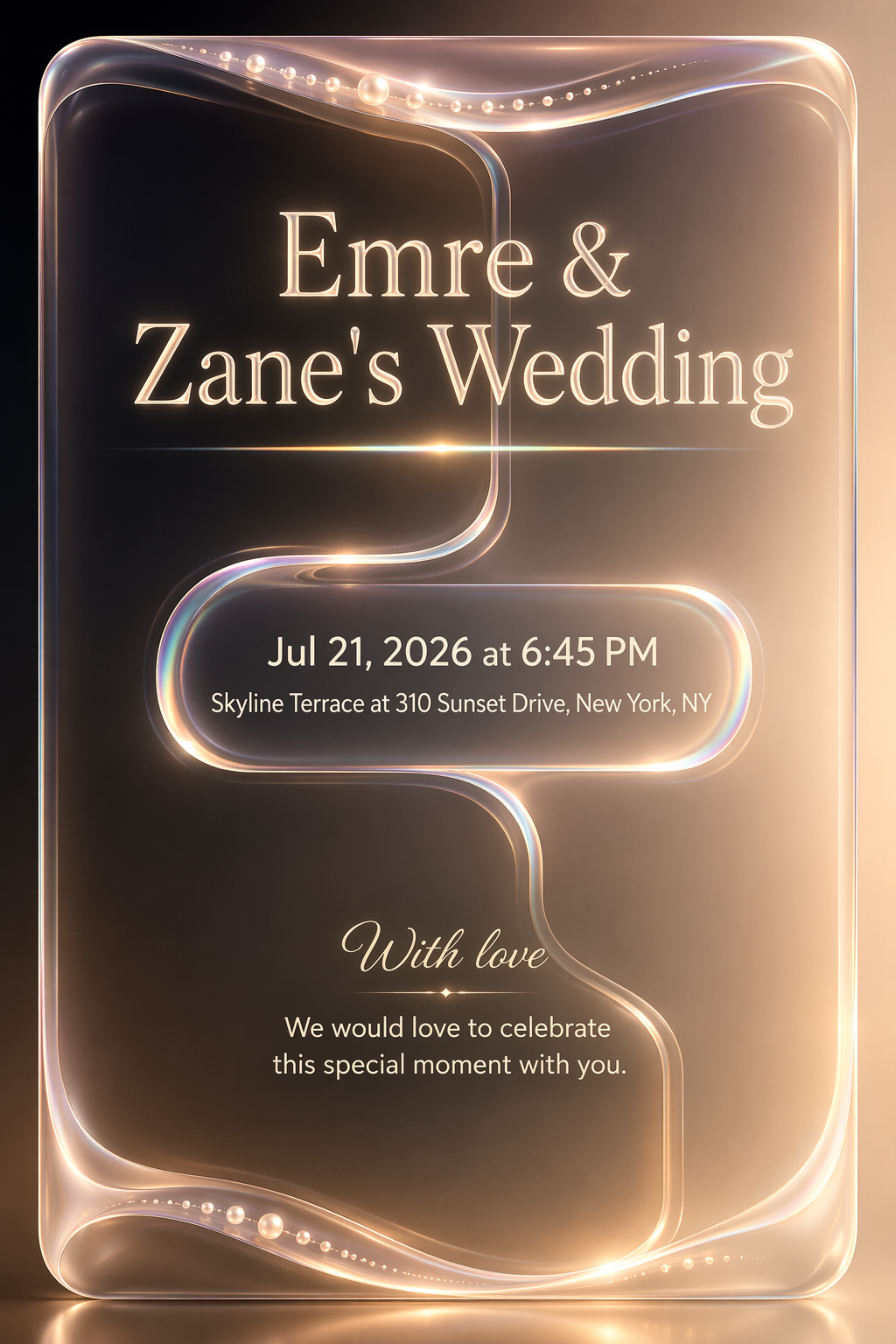 Pearlcore Candlelight wedding invitation template