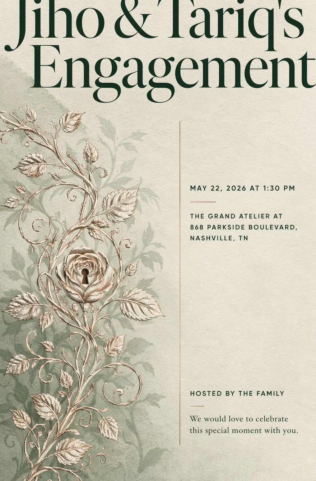 Secret Garden Proposal engagement invitation template