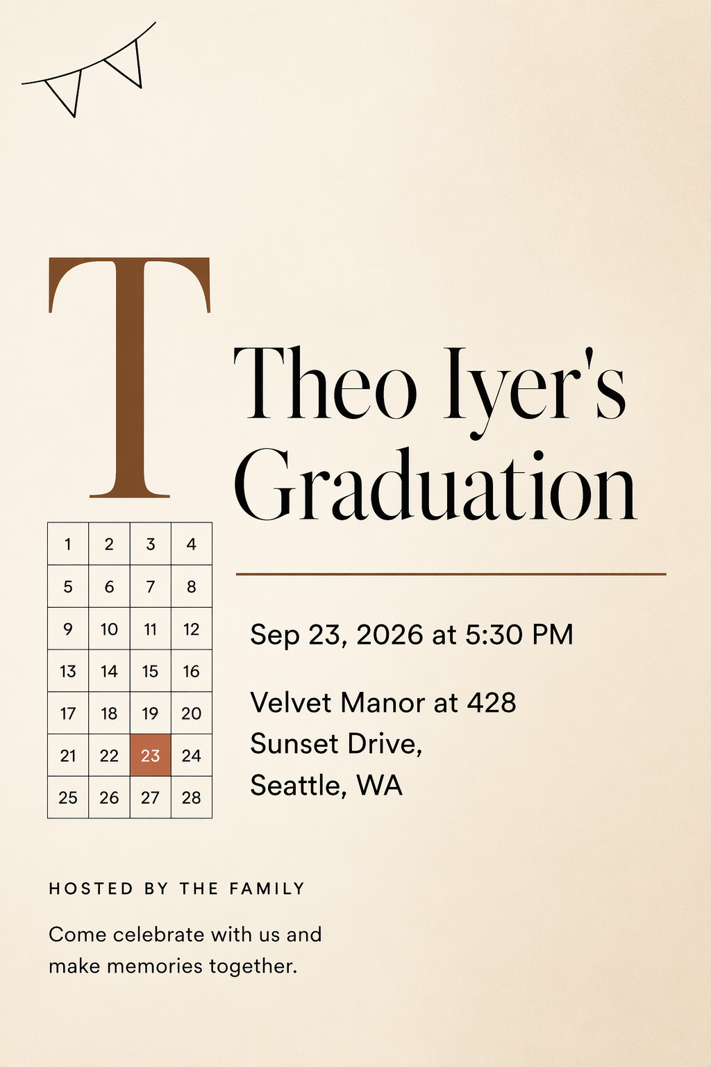 Backyard Grad Bash graduation invitation template