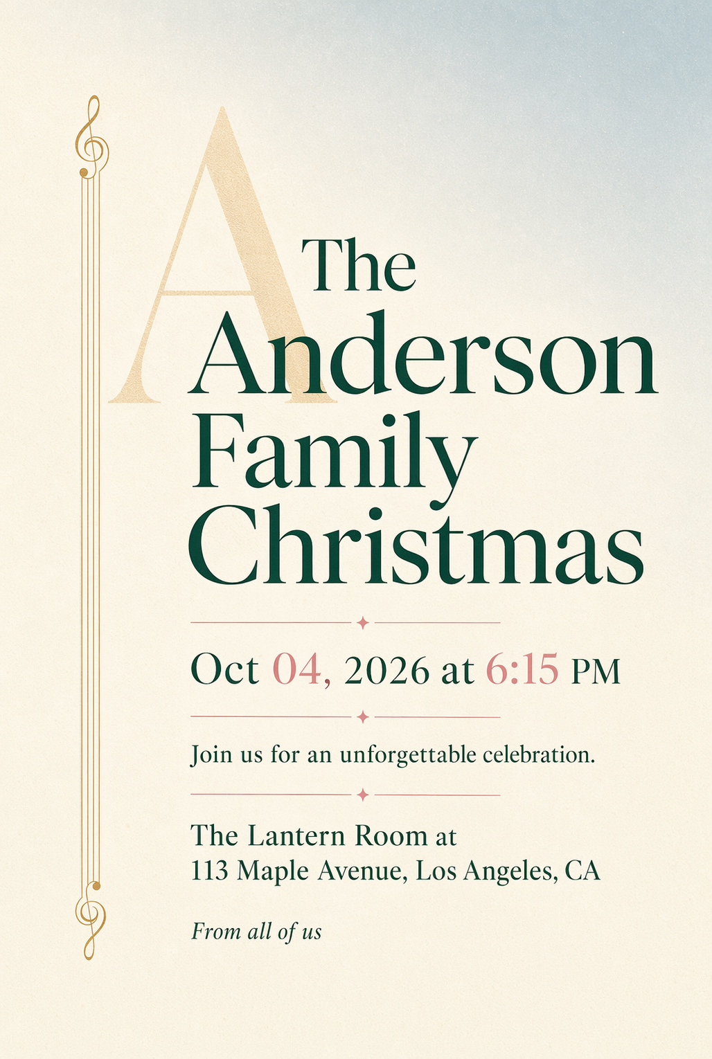 Nutcracker Fairytale christmas invitation template