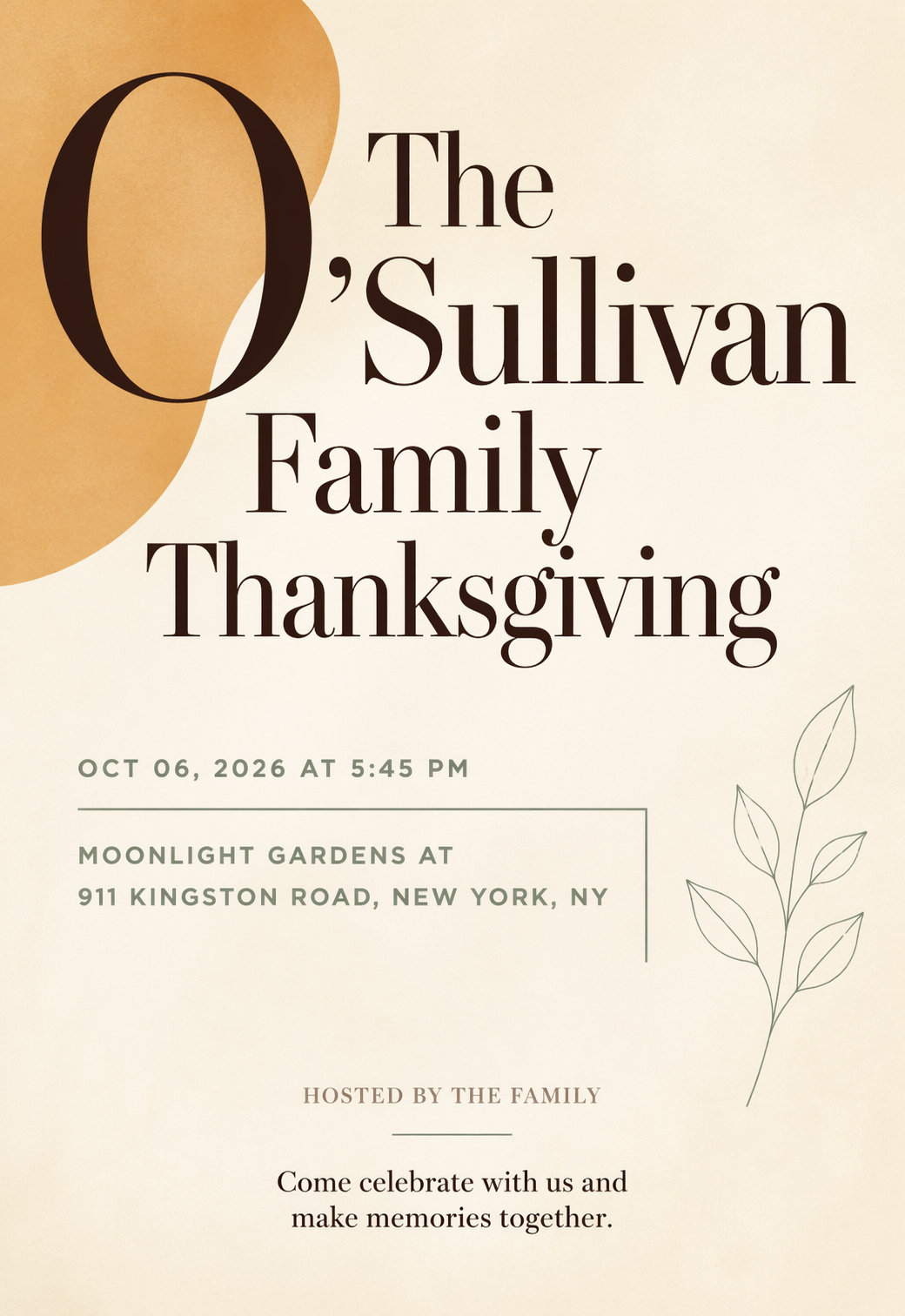Cozy Family Dinner thanksgiving invitation template