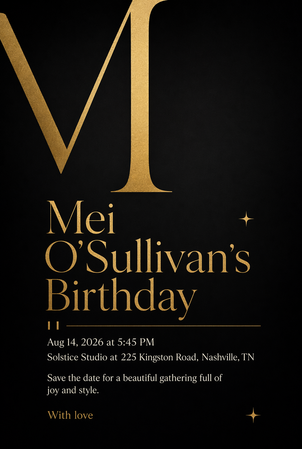 Black & Gold Birthday birthday invitation template