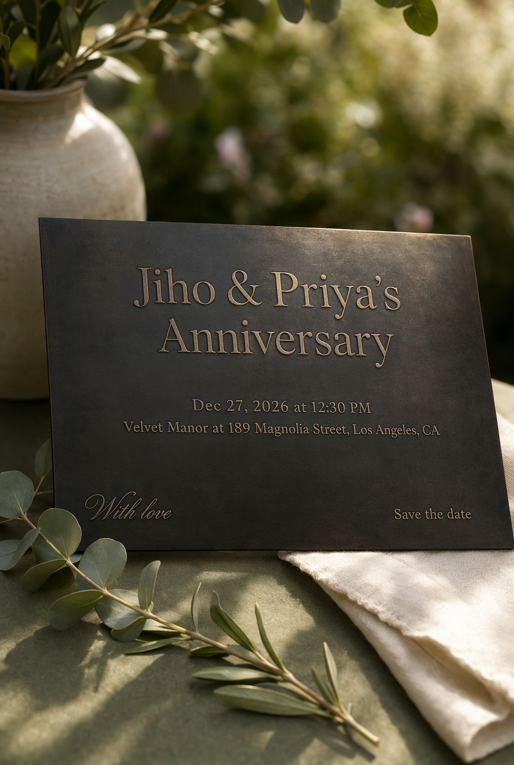 Garden of Memories anniversary invitation template