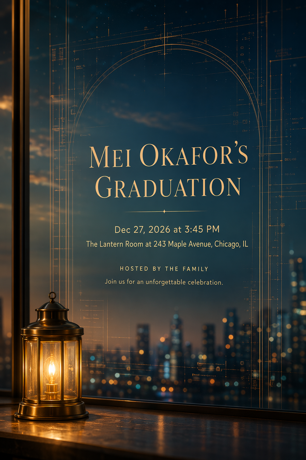 Future City Dreamscape graduation invitation template