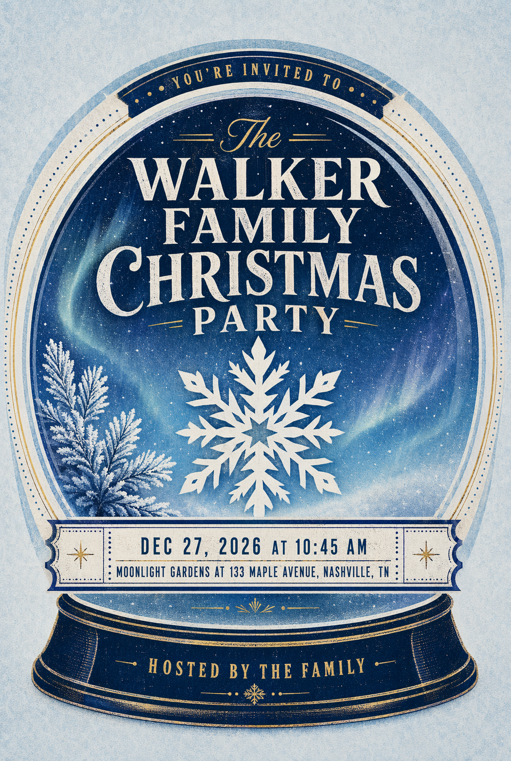 Winter Wonderland christmas invitation template