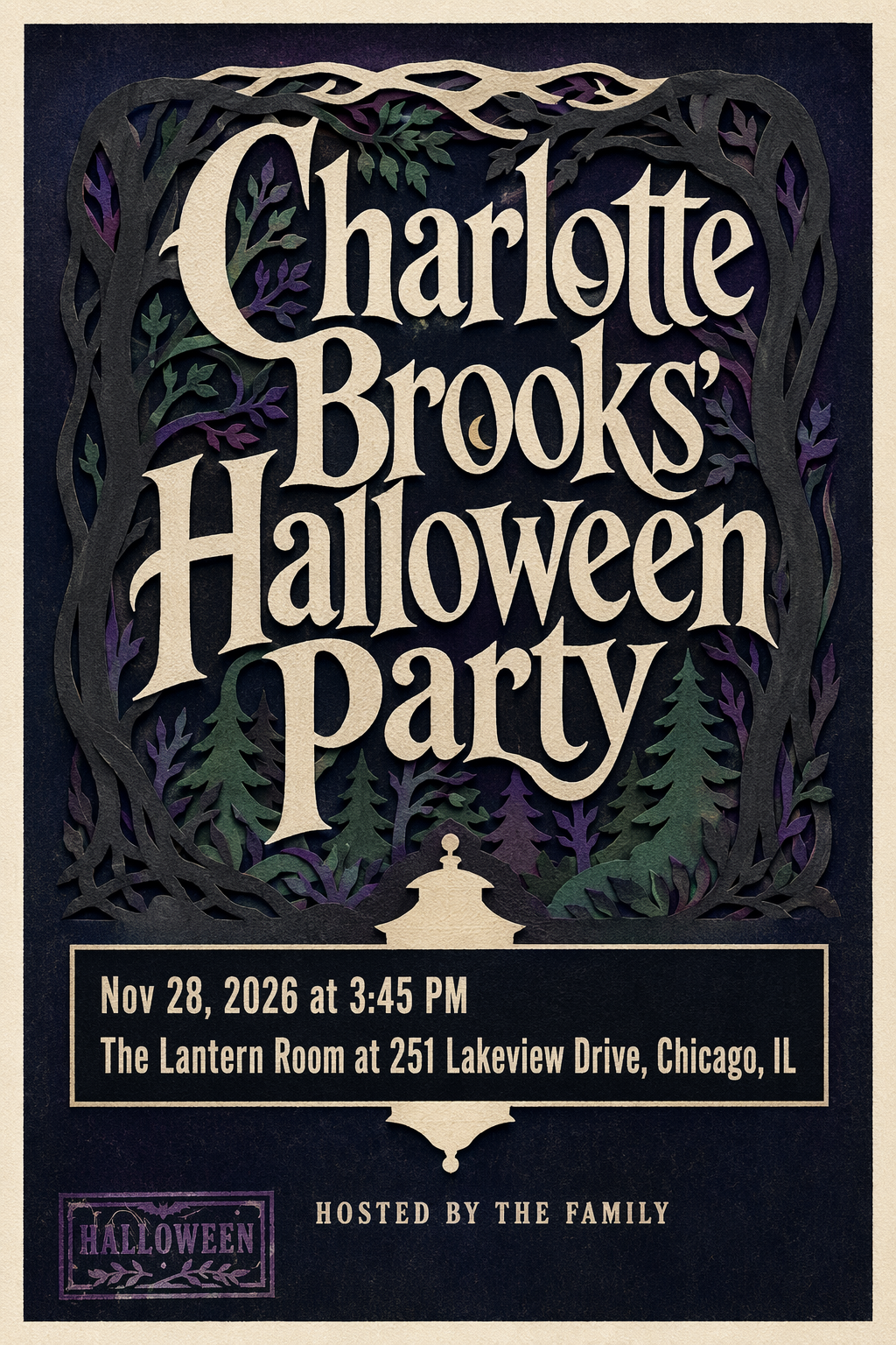 Witch's Forest halloween invitation template