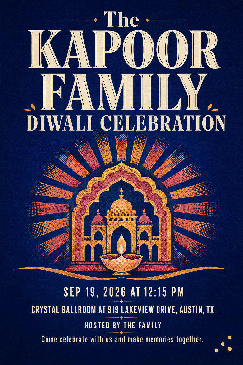 Festival of Lights Palace diwali invitation template