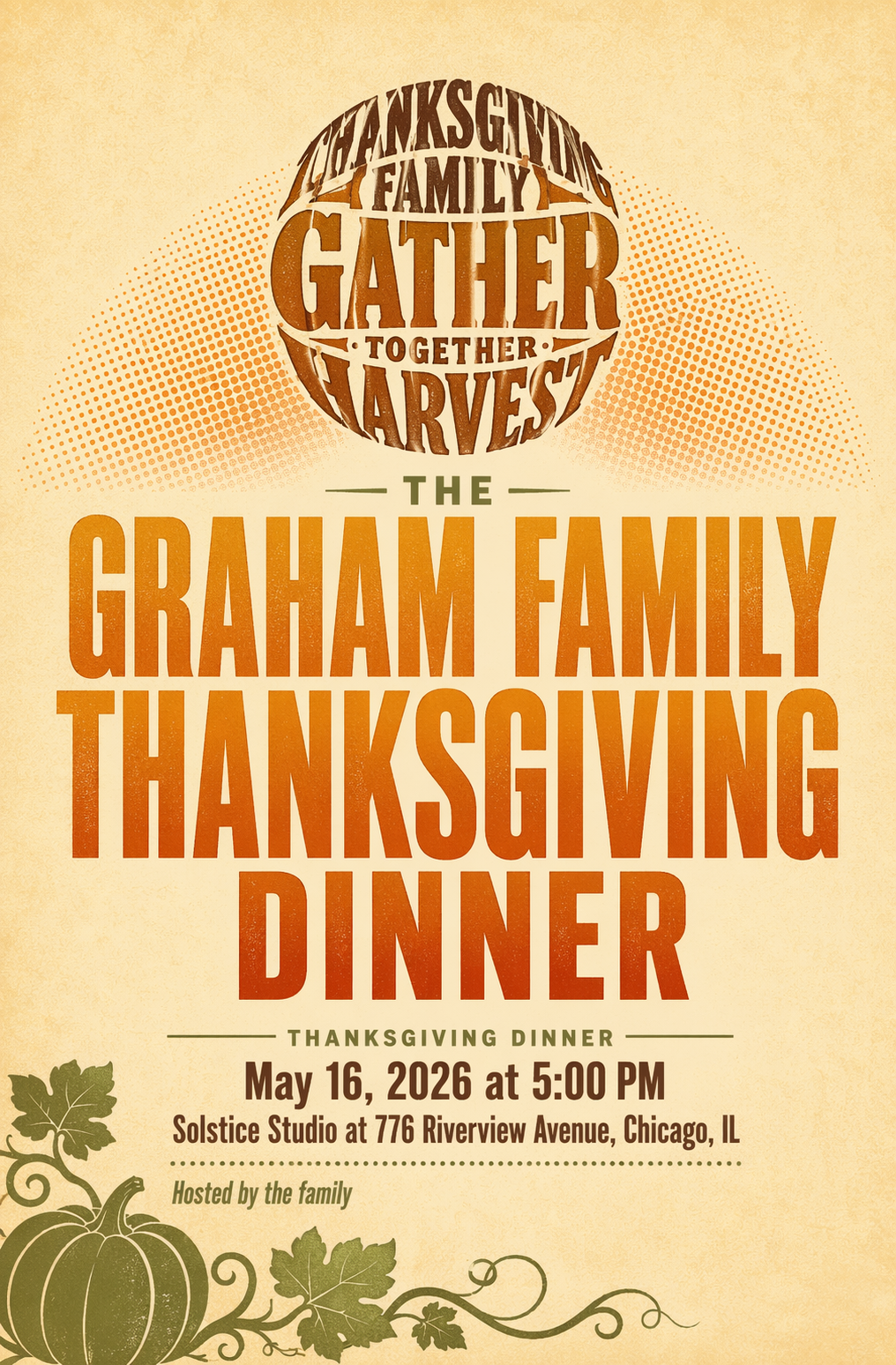 Pumpkin Farm thanksgiving invitation template