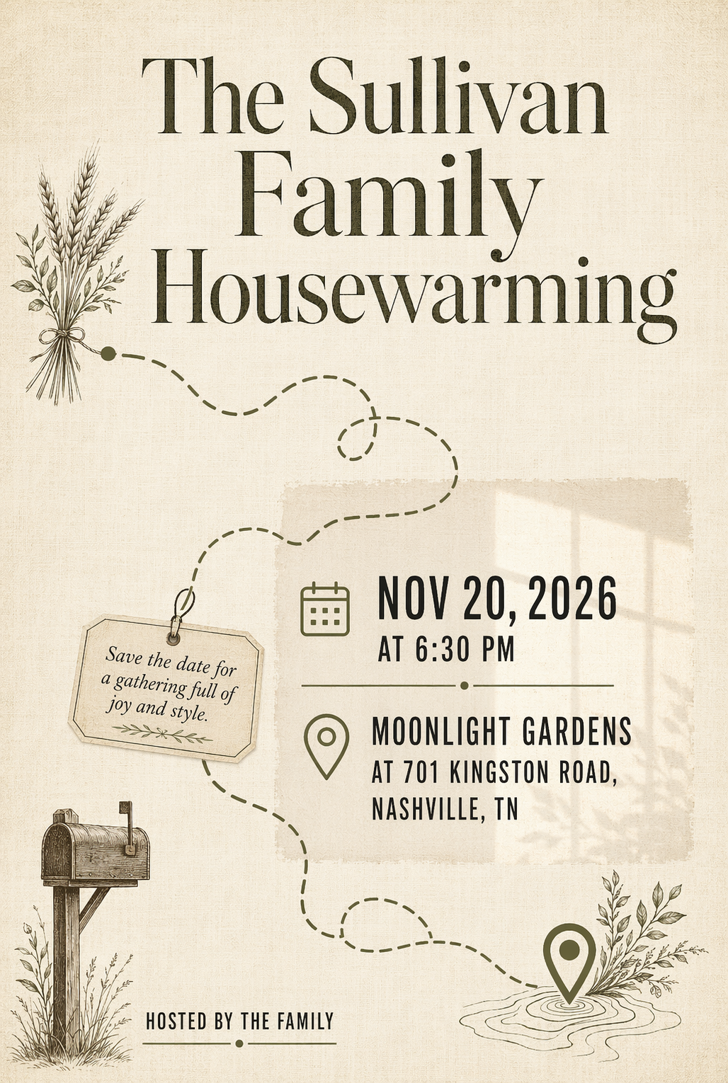 Rustic Farmhouse housewarming invitation template