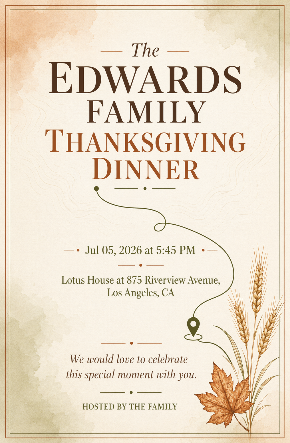 Farmhouse Chic thanksgiving invitation template