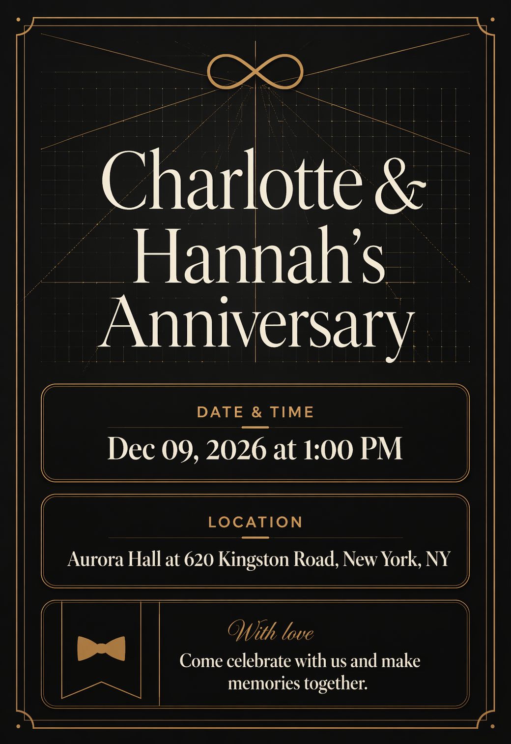 Black Tie Vow Renewal Anniversary