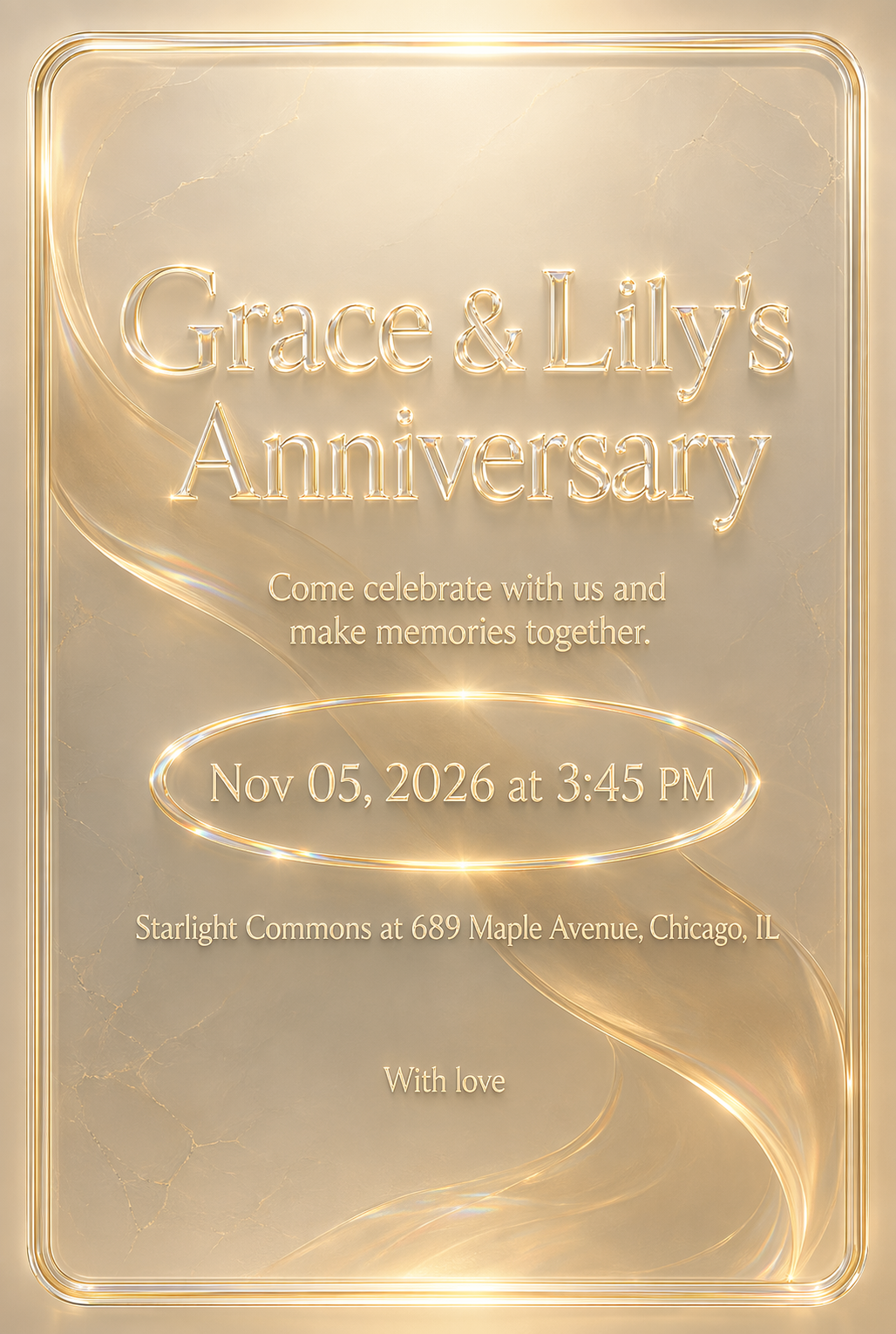 Anniversary Golden Jubilee Glam (Glass)