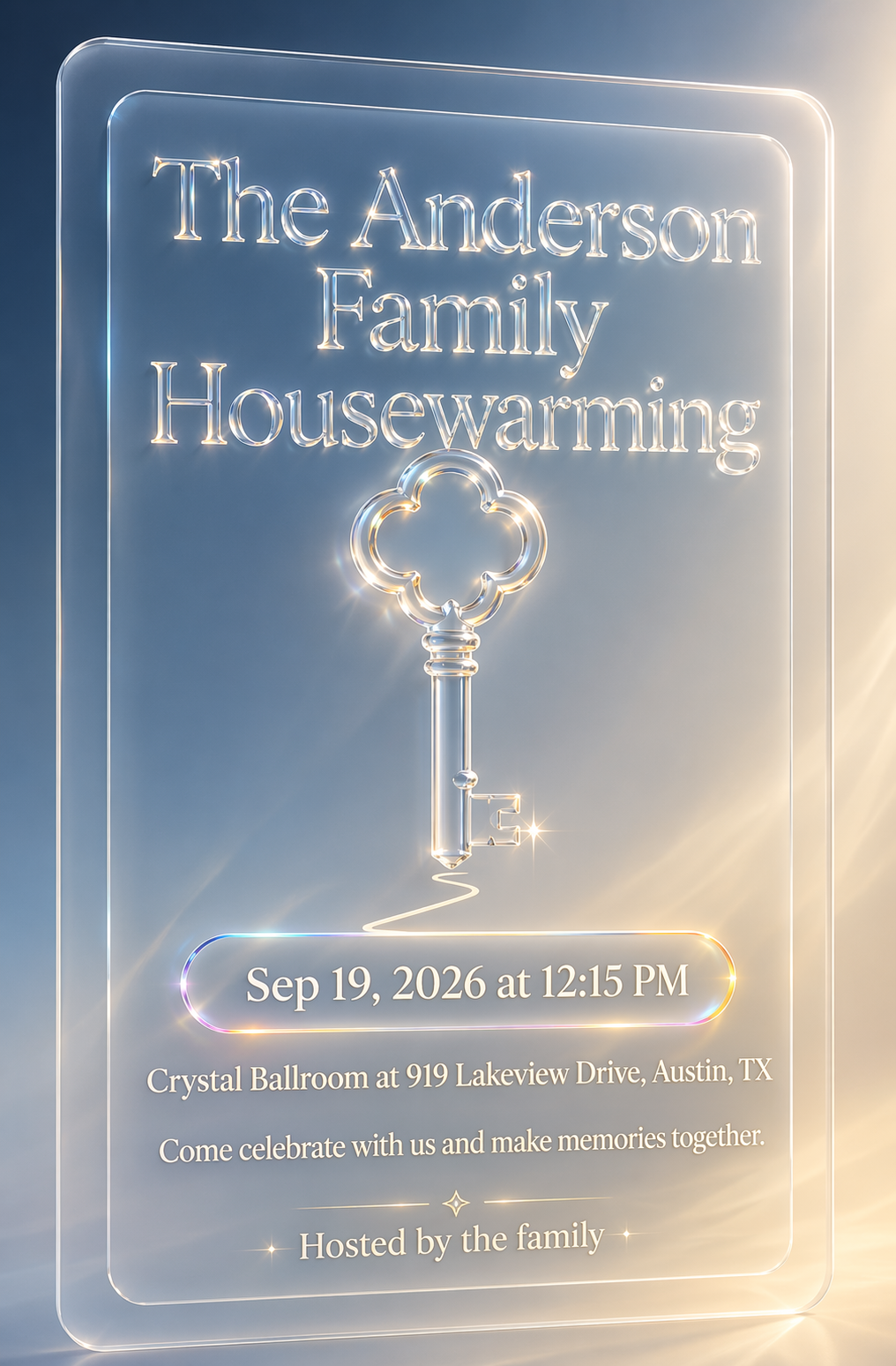 Key to Happiness housewarming invitation template