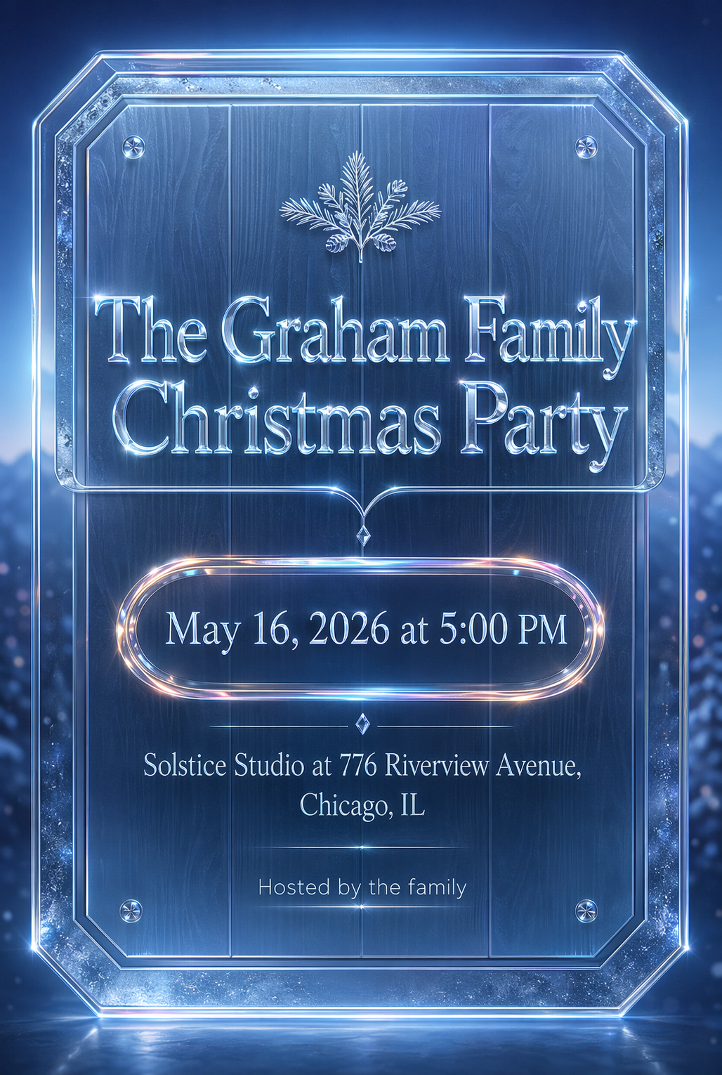 Snowy Cabin Retreat christmas invitation template