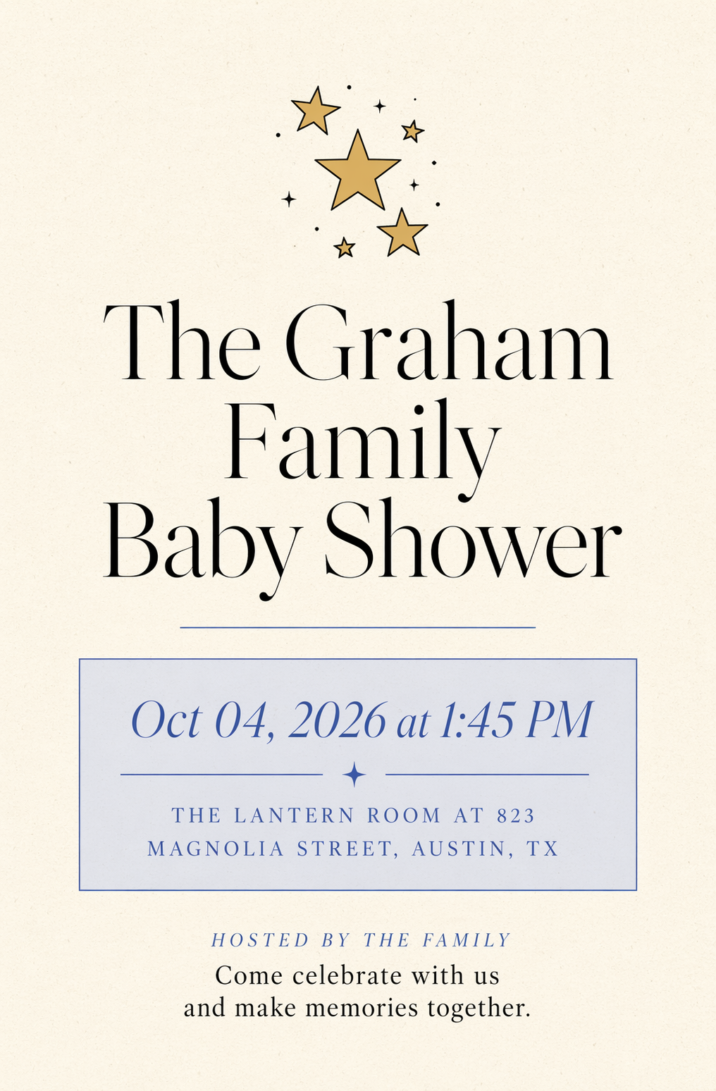 Twinkle Little Star baby shower invitation template