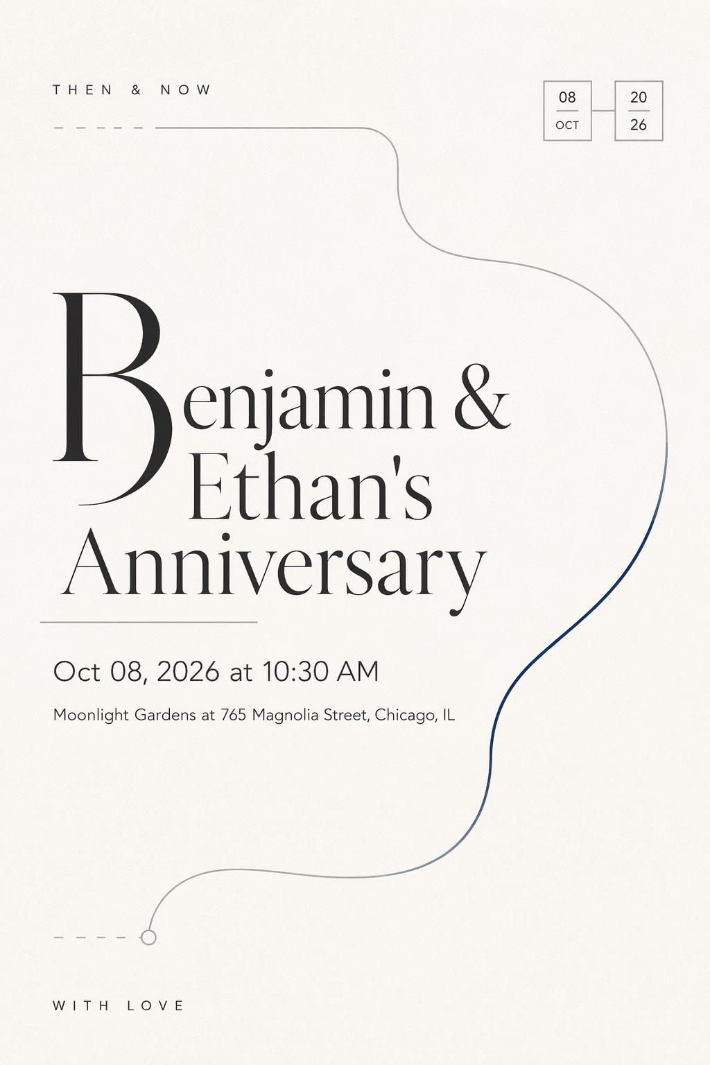 Then & Now Storyline anniversary invitation template