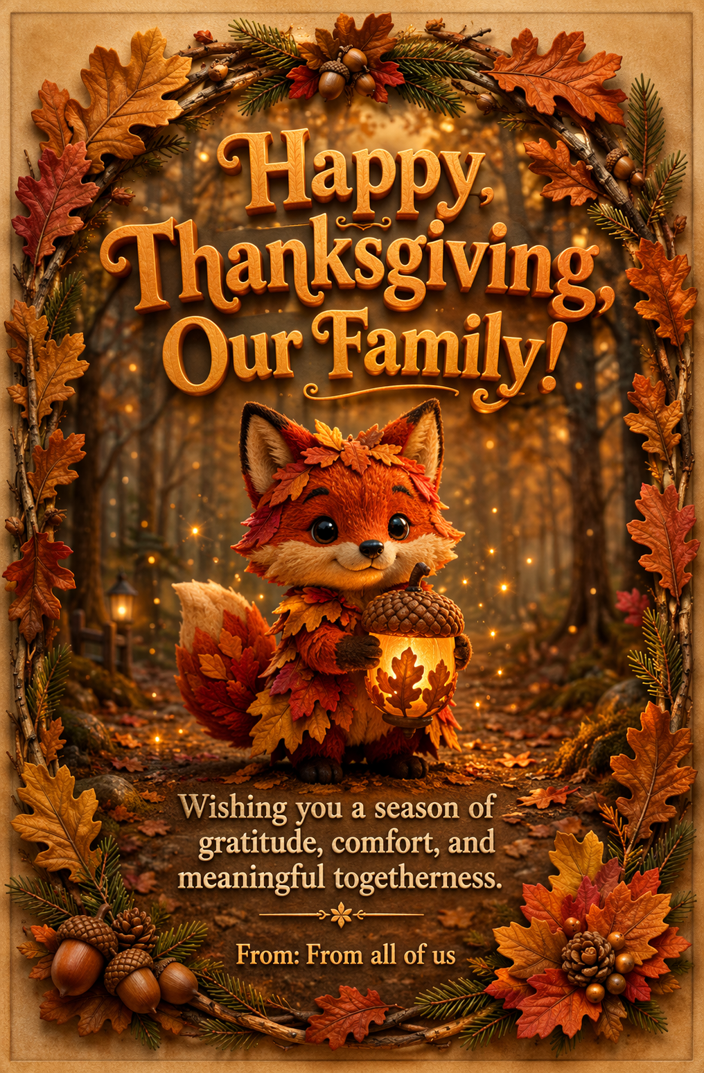 Woodland Gathering Thanksgiving Greeting
