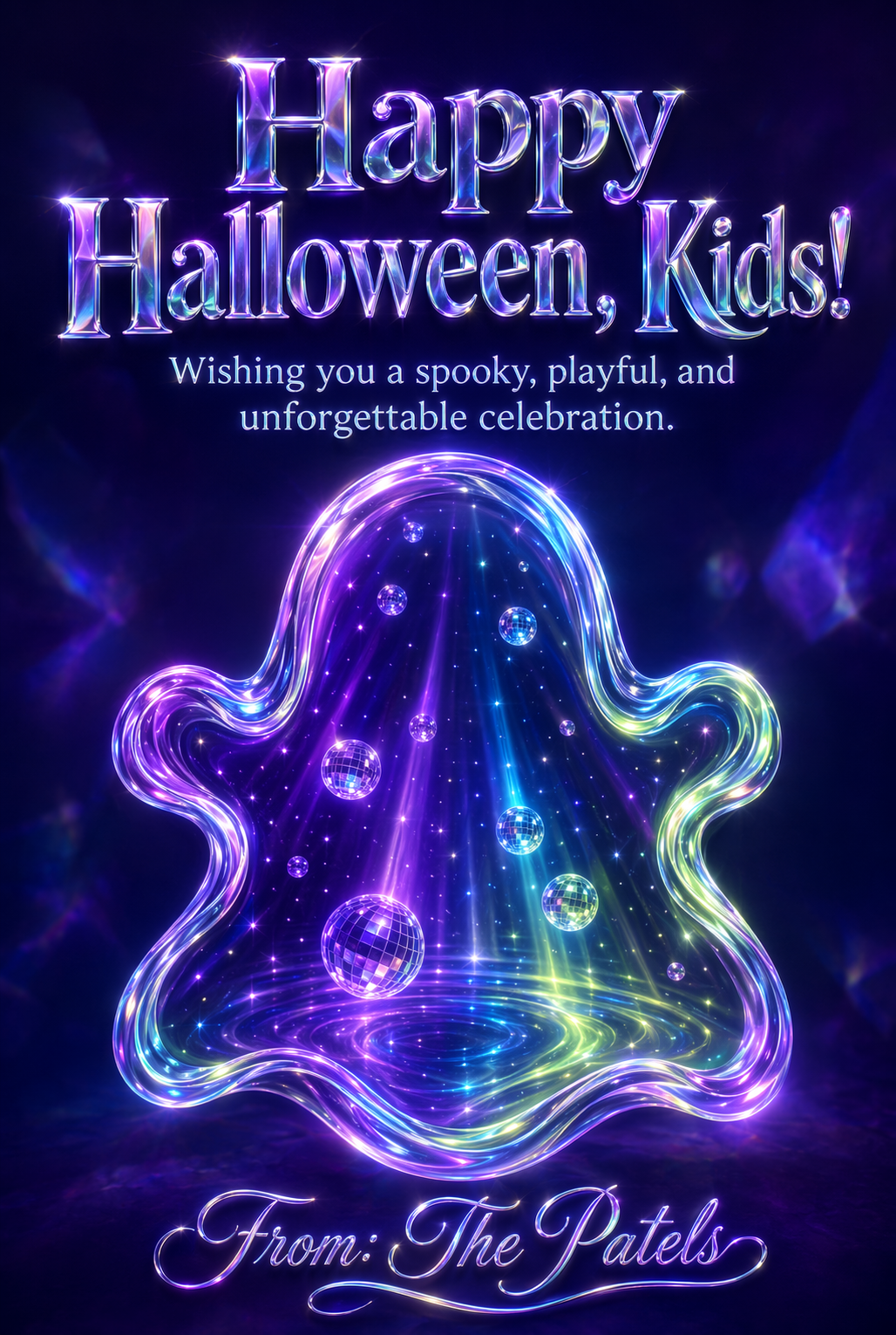 Halloween Ghostly Disco Greeting (Glass)