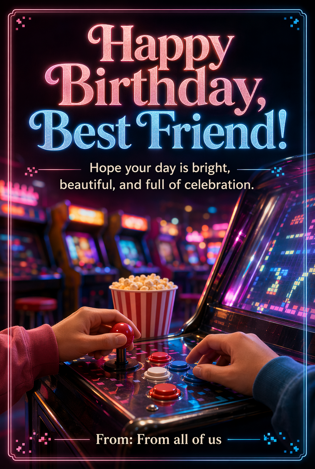Arcade Game Night Birthday Greeting
