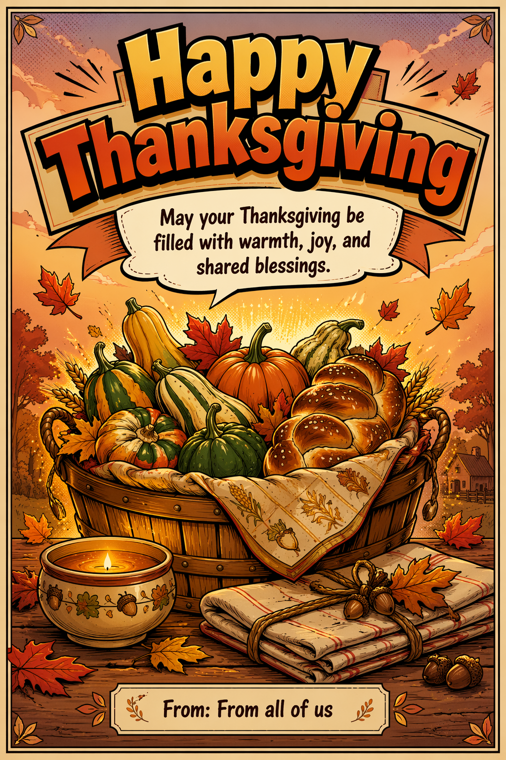 Thanksgiving Heirloom Harvest Greeting (Comic)