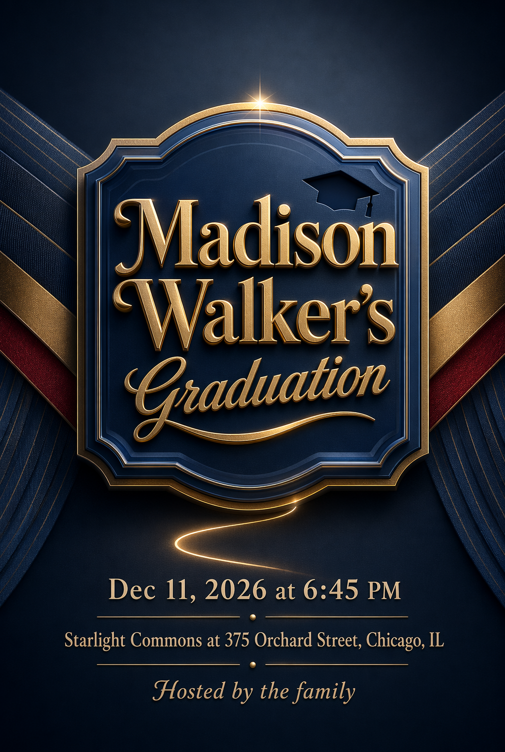 Graduation School Colors Spotlight Invitation (3D Story)
