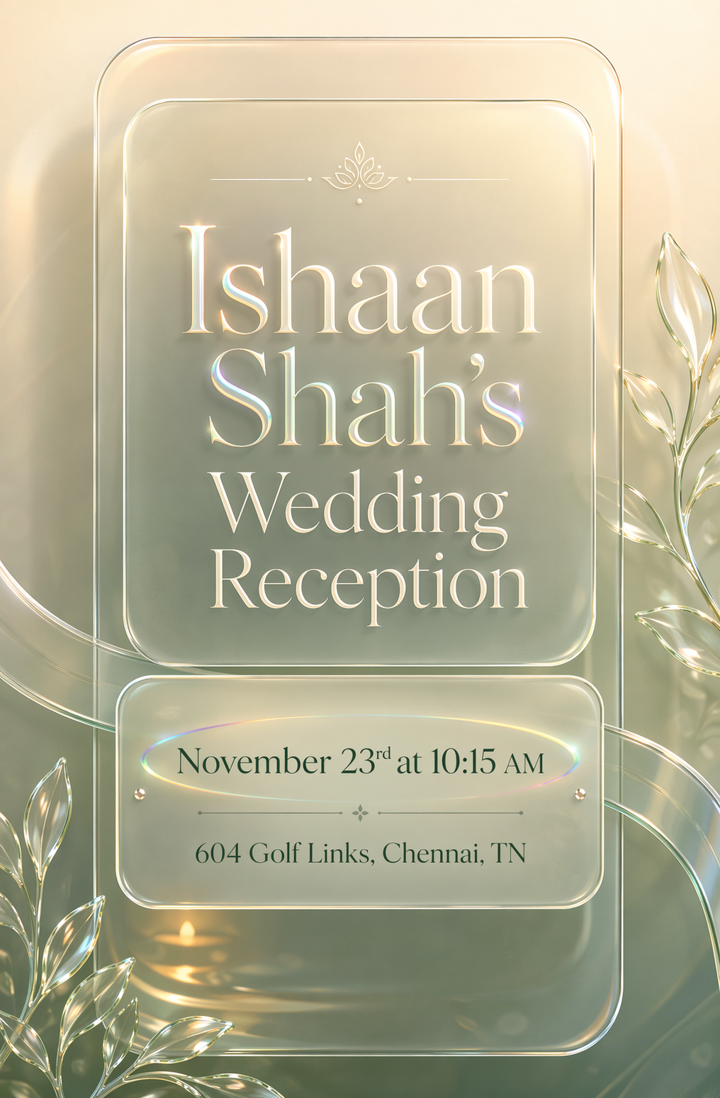 Wedding Reception Candlelit Garden Soirée Invitation (Glass)