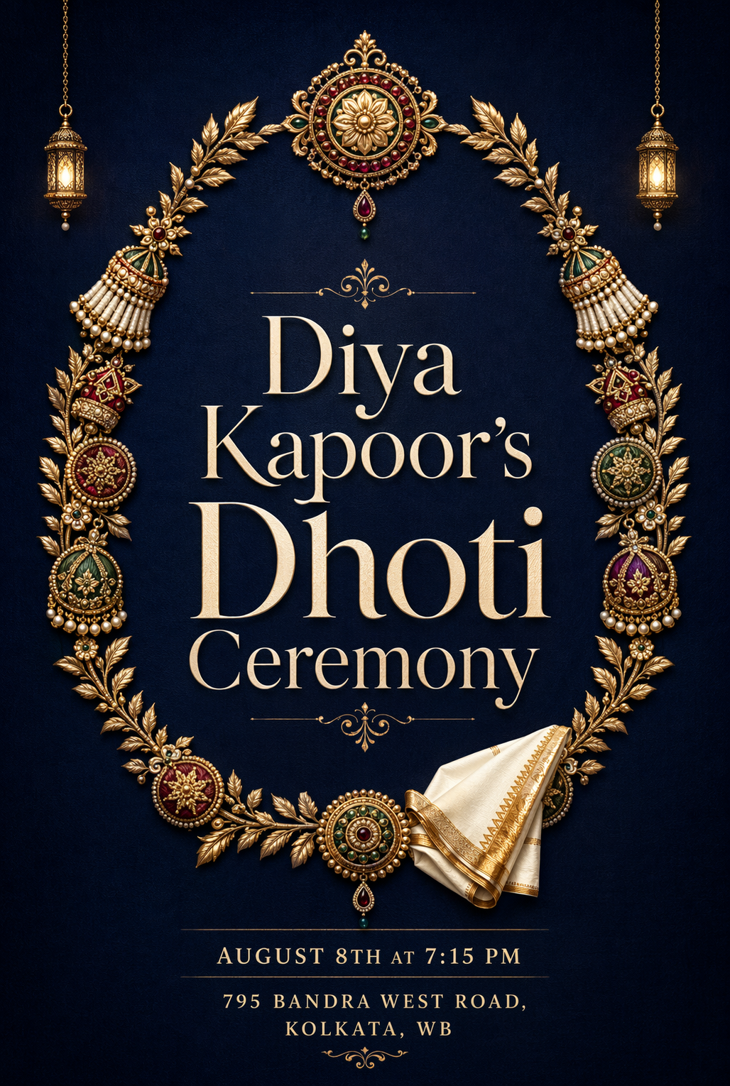 Dhoti Ceremony Royal Heritage Ceremony Invitation (Luxury)