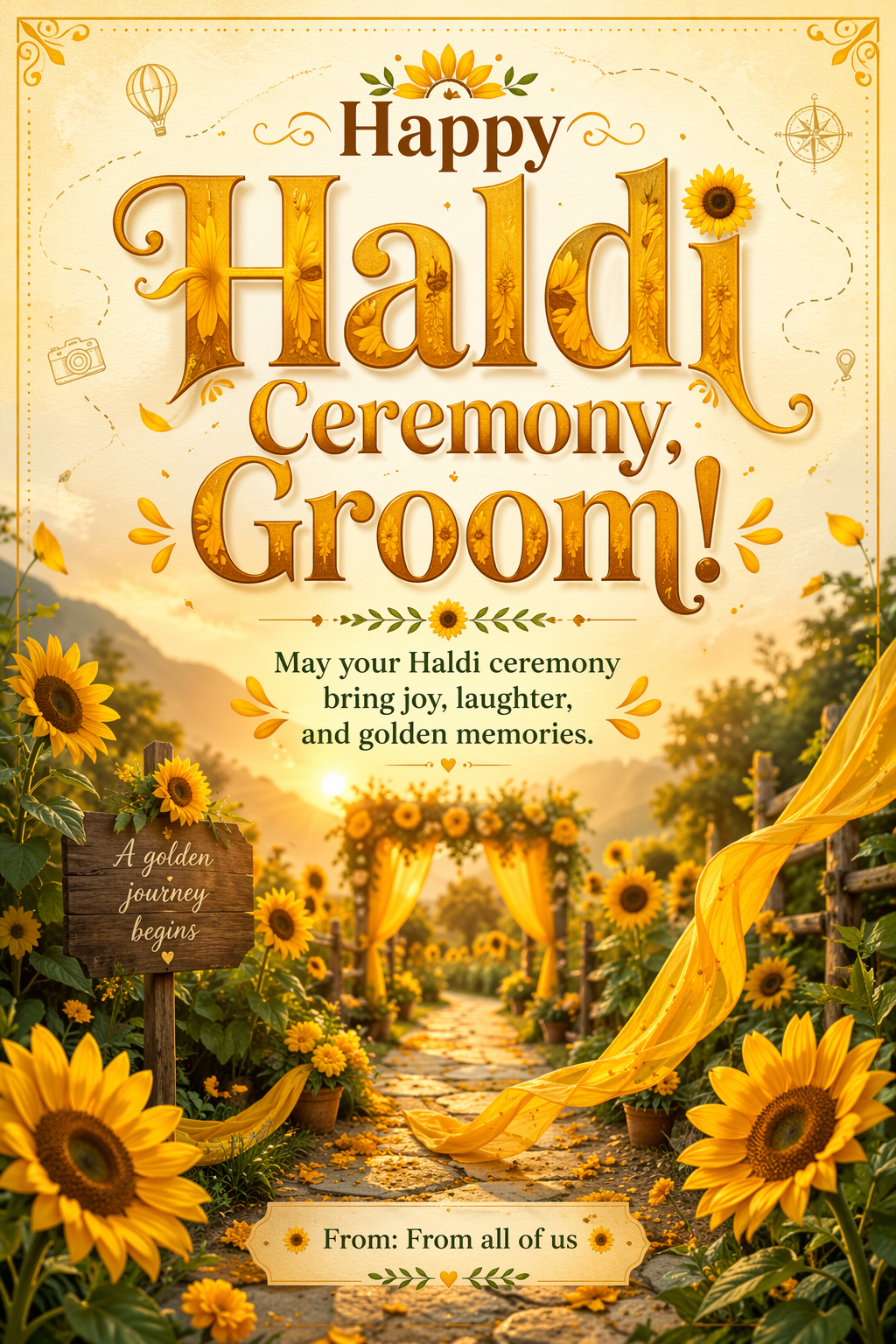 Haldi Ceremony Sunflower Garden Haldi Greeting (Travel)
