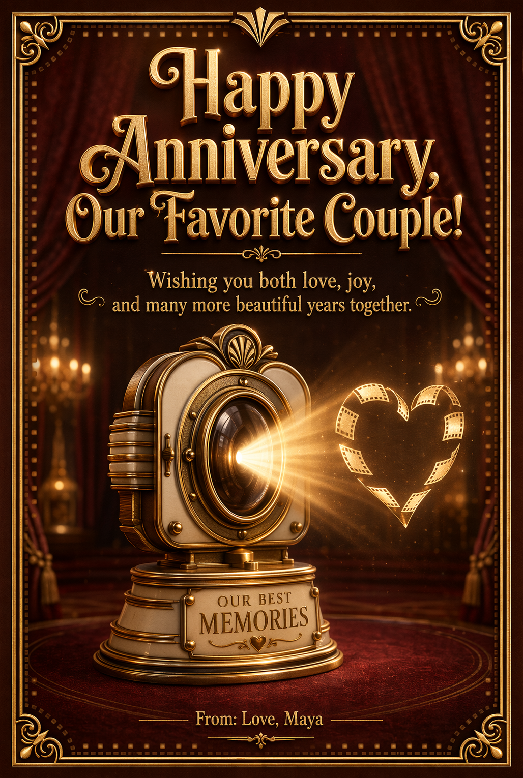 Vintage Hollywood Anniversary Greeting