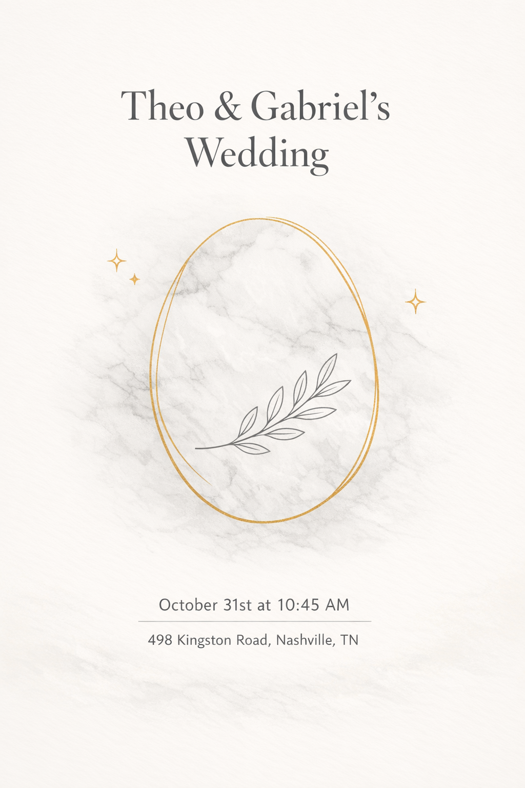 Minimalist Marble Chic Wedding (Portrait)